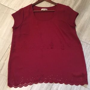 Double eyelet layered blouse